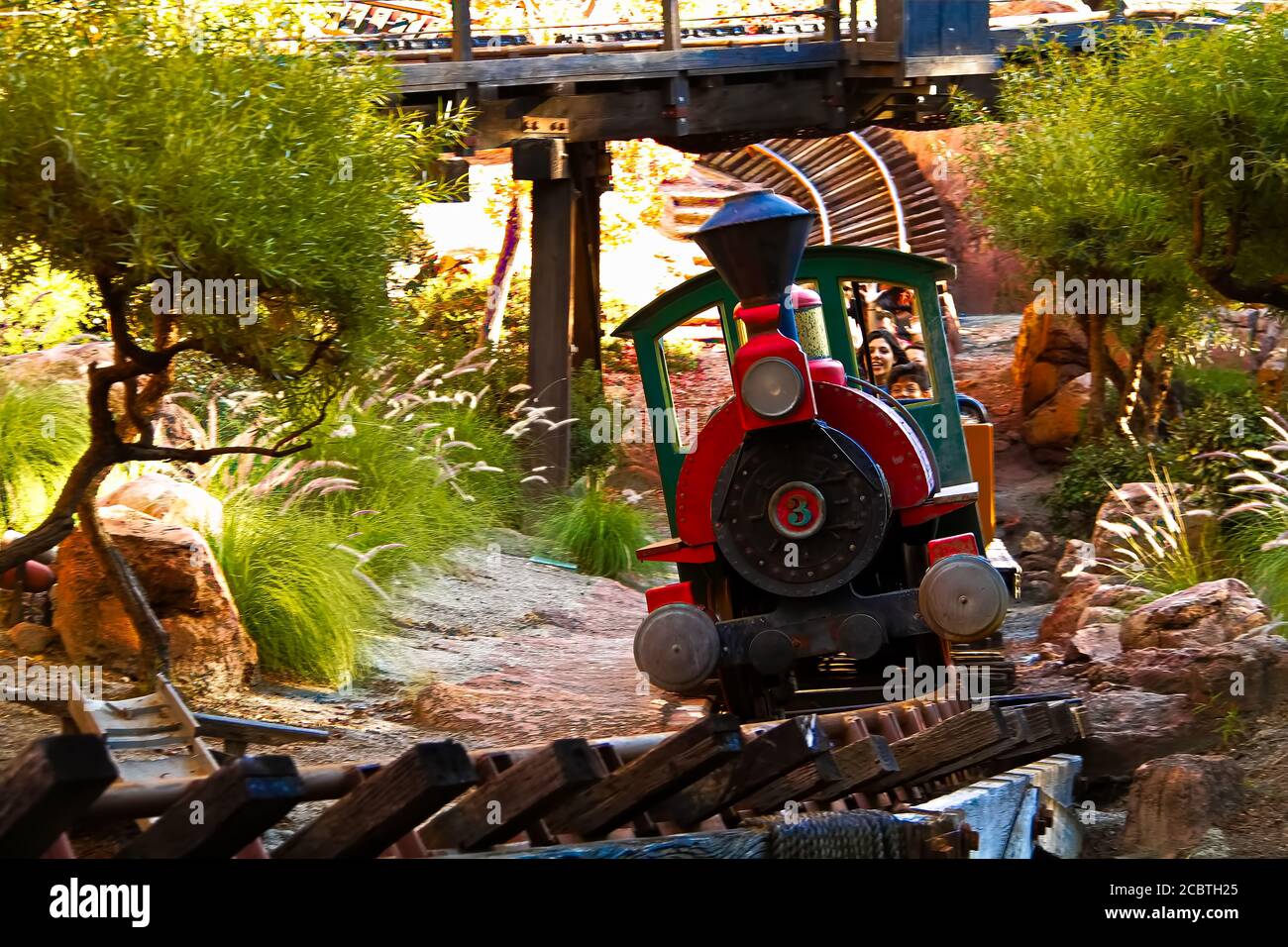 View of the Big Thunder Mountain Railroad ride at the Disneyland Park